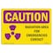 Signmission OSHA RADIATION, Radiation Area For Emergencies, 10in X 7in Rigid Plastic, 7" H, 10" W, Landscape OS-CR-P-710-L-10155 - alternate 1